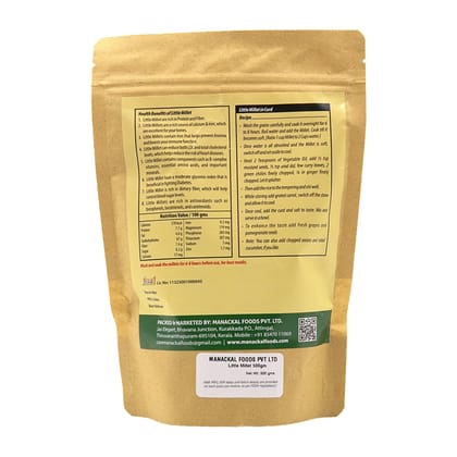 Little Millet Whole Grain 500g | Natural & Unpolished Gluten-Free Superfood | High Fibre, Protein & Iron | Healthy Millet Rice Alternative