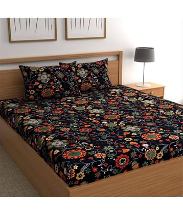 CG HOMES Microfiber 1 Double Bedsheet with 2 Pillow Covers ( Gold )