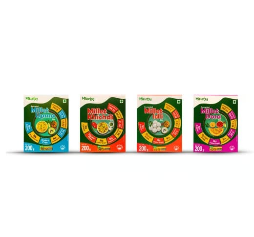 Milletsy Pack of 4 Instant Millet Khichdi,Idli,Upoma & Dosa Mix / Ready to Cook