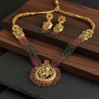 Krishna Leela Temple Necklace Set