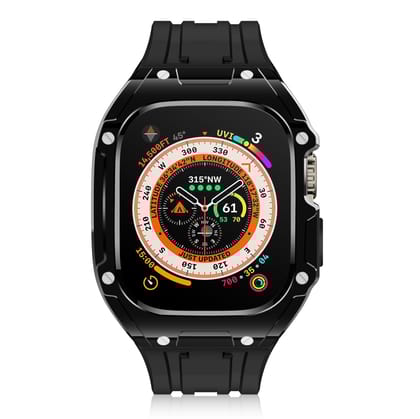 49MM Luxury Designer Rugged Case By iSerieshub Compatible For iWatch Ultra-Full Black
