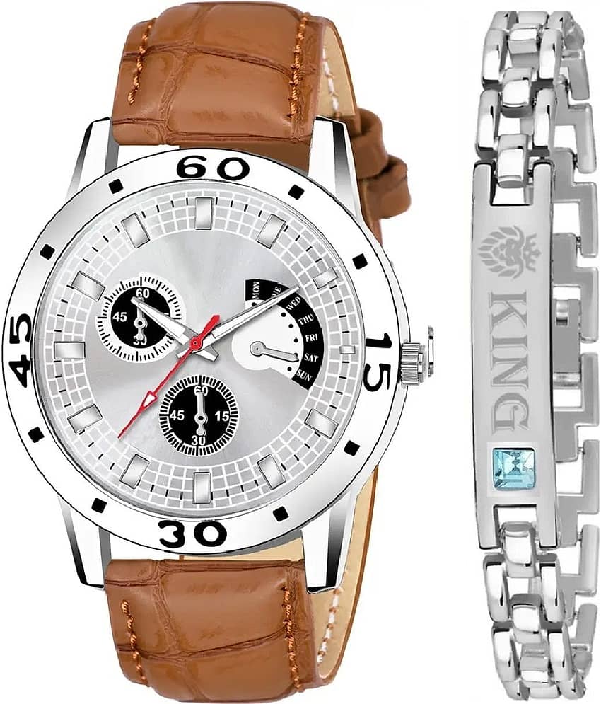 Shivark Brown Leather Analog Men's Watch