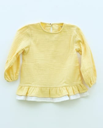 Solid Buff Blouson Top-1-2 years