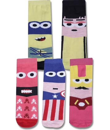 Dollar Multicolor Cotton Blend Boy's Ankle Length Socks ( Pack of 5 )