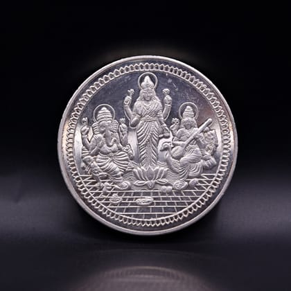 999 solid silver amazing Indian idol lord Ganesha laxmi and sarashwati print 200 grams coin amazing gifting and collcetible coin sst03