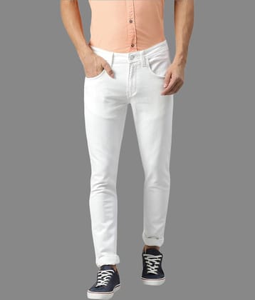 HALOGEN - White Denim Slim Fit Men's Jeans ( Pack of 1 )