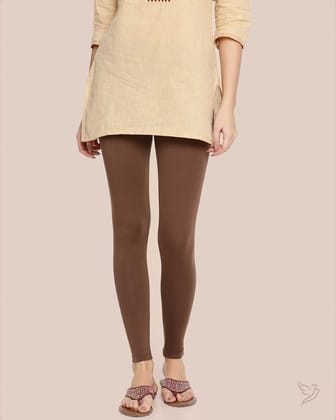 Cotton Ankle Legging - Mocha Bean-S / Mocha Bean