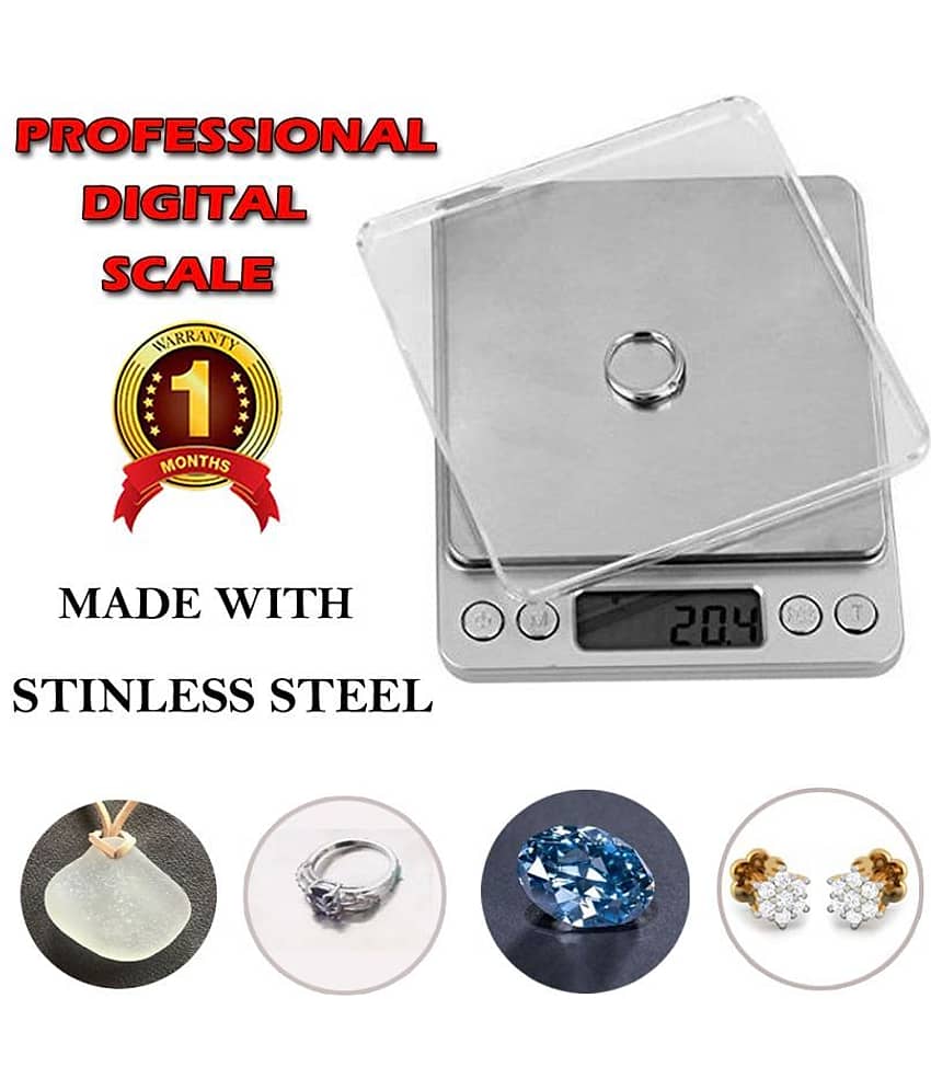 ATOOZED Electronic Digital LCD Light Table Top Kitchen, Jewelry, Weight Scale Digital Luggage Weighing Scales Weighing Capacity - 0.5 Kg