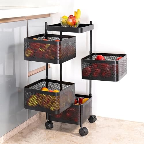 Kitchenwell Multi-Purpose Trolley Storage Organizer and Kitchen Accessories Items for Kitchen Storage Rack