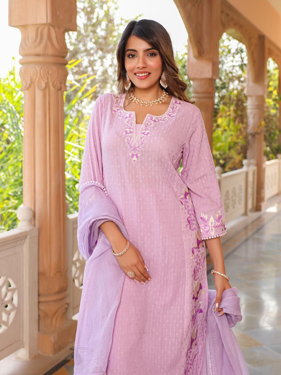 Embroidered Purple Outfit-S