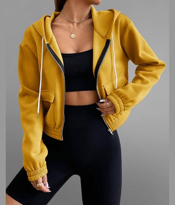 Eyebogler Cotton - Fleece Women's Hooded Sweatshirt ( Yellow )