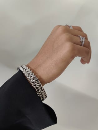 Double Link Bracelet-Silver-71mm