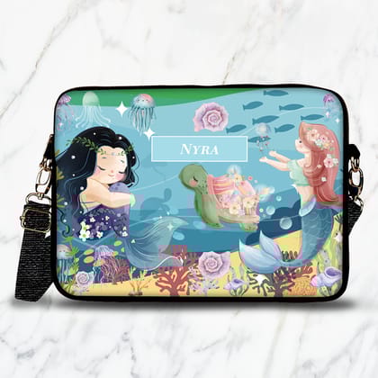 Mermaid Magic Kids Laptop Bag-Sea Green Gradient / 15.5"