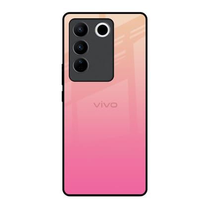 Pastel Pink Gradient Glass Case For Vivo V27 5G