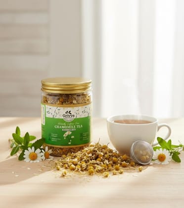 Chamomile Herbal Tea 100% Pure Dried Flowers Caffeine-Free Calming Tea for Sleep Relaxation Stress Relief 50g Reusable Jar