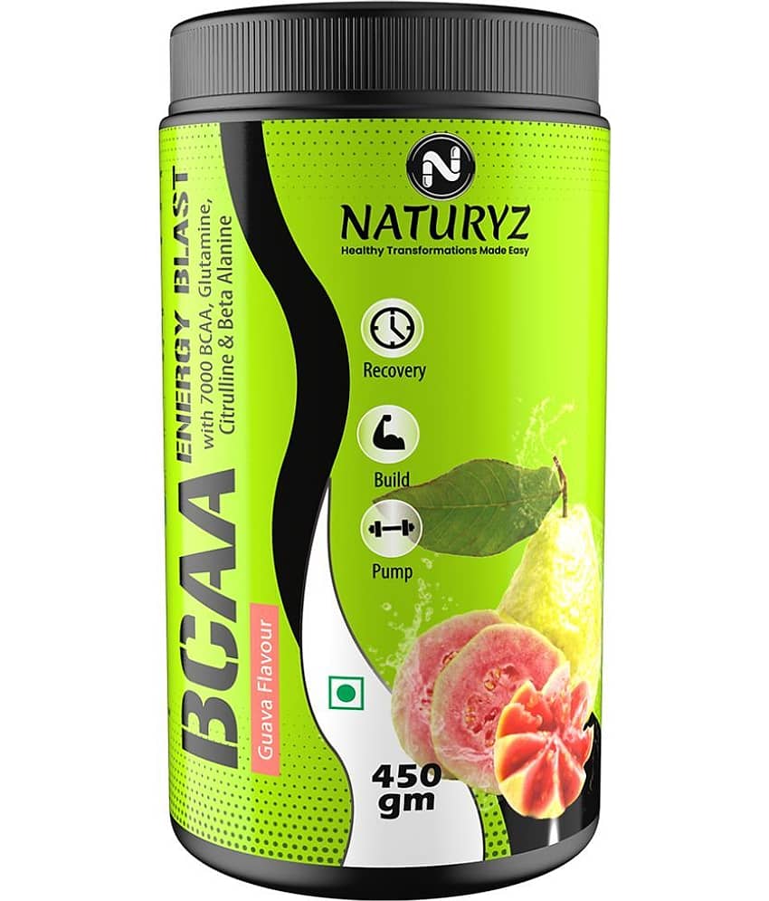 NATURYZ BCAA Energy Blast Pre Intra Post Workout For Recovery, Power & Energy - 450g(Guava Flavour)