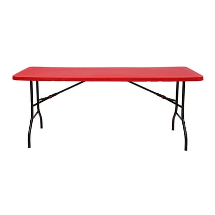 Supreme Furniture Edge Blow Moulded Rectangle Folding Table for Dining Room/Home/Office/Garden/Cafe/Restaurants/Hotel and Resort (Color: Red) Supreme Furniture Edge Blow Moulded Rectangle Folding Table for Dining Room/Home/Office/Garden/Cafe/Restaurants/Hotel and Resort (Color: Red)