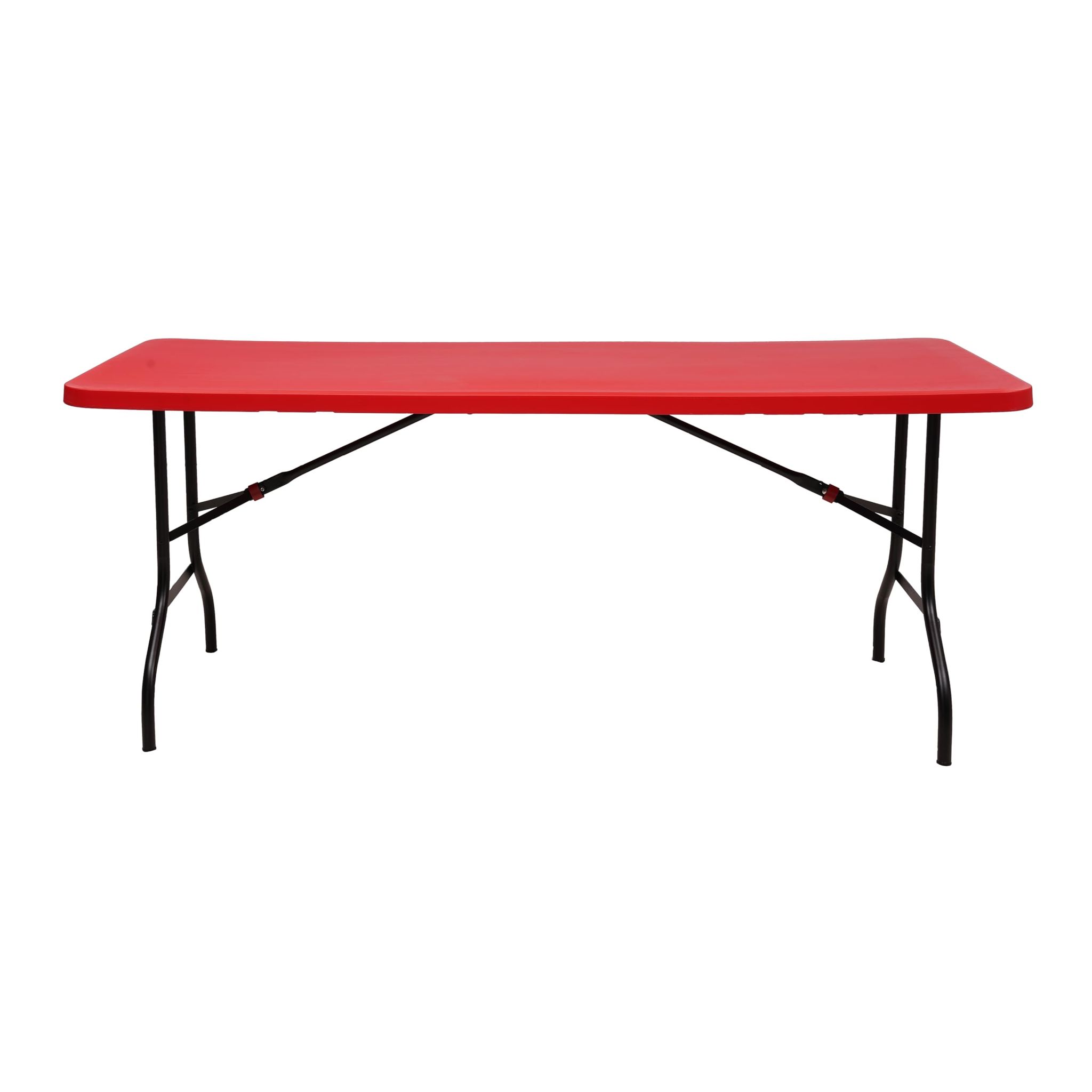 Supreme Furniture Edge Blow Moulded Rectangle Folding Table for Dining Room/Home/Office/Garden/Cafe/Restaurants/Hotel and Resort (Color: Red)