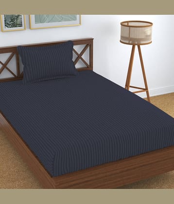 Homefab India Cotton Single Bedsheet ( Grey )