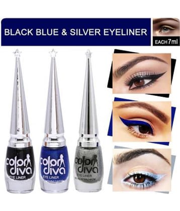 Color Diva Multi Glitter Eye Liner Liquid ( Pack of 3 )