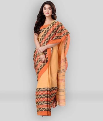 Desh Bidesh - Yellow Bengal Handloom Saree With Blouse Piece ( Pack of 1 ) - Yellow