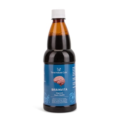 Time Nature Cure Brainvita Syrup | Ayurvedic Brain Tonic for Memory, Stress Relief & Sleep Support | 600ml