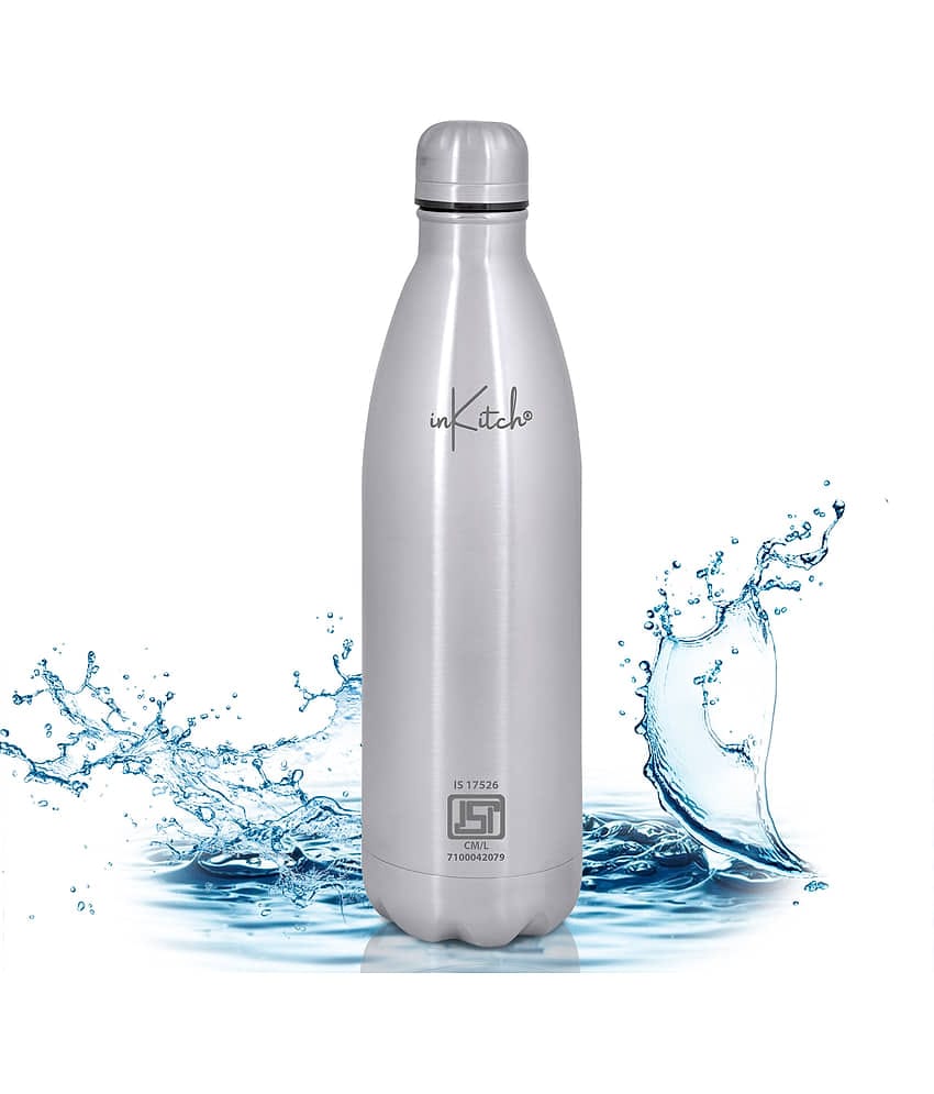 inKitch Double Walled Vacuum Silver Thermosteel Flask ( 1000 ml )
