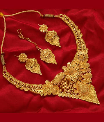 Lily Gold Brass Necklace Set ( Pack of 1 )
