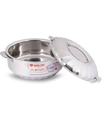 Nirlon Double Wall Insulated With Lid Silver Steel Serve Casserole ( Set of 1 , 3500 mL )