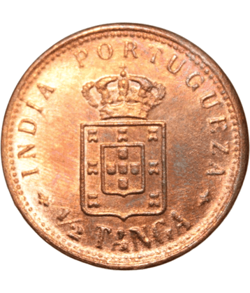 newWay - ½ Tanga (1901-03) "Carlos I" Portuguese India Collectible Old and Rare 1 Coin Numismatic Coins