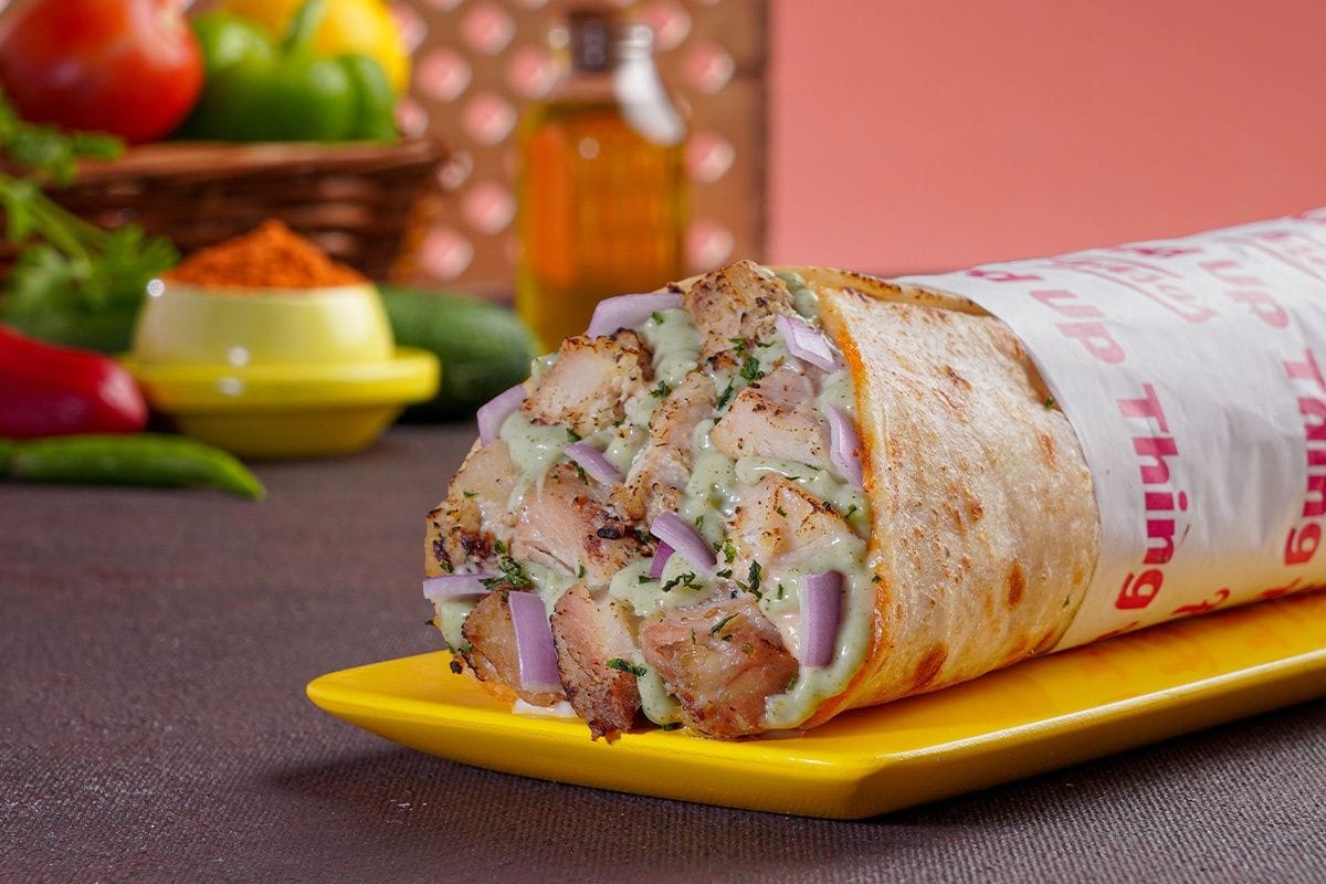 Malai Chicken Kebab Wholewheat Wrap