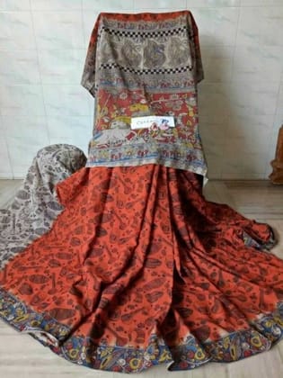AWESOME LINEN COTTON PRINTED SAREE - 1945