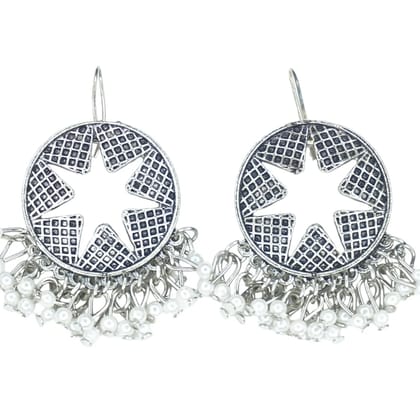 Oxidized Silver Jhumkas