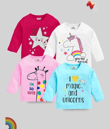 Kuchipoo Pack of 4 Baby Girls Cotton Blend T-Shirt ( Multi )