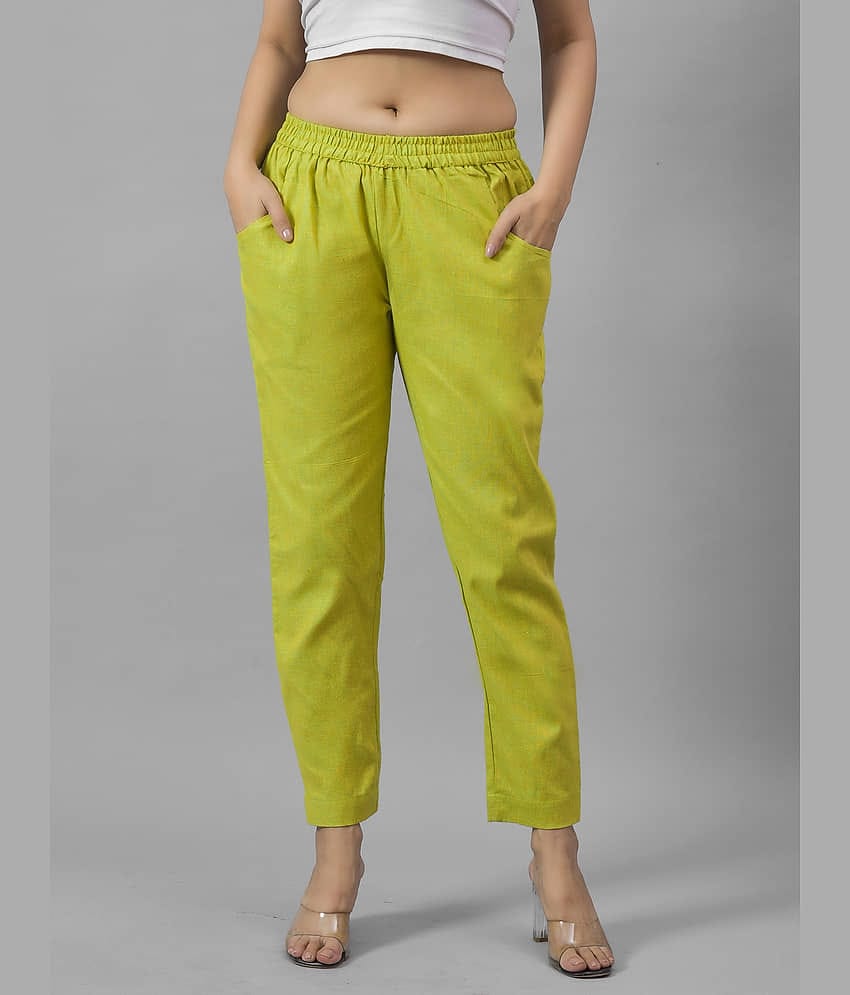 QuaClo - Green Cotton Regular Women's Casual Pants ( Pack of 1 )