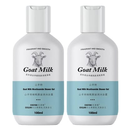 Velocius Enterprise Goat Milk Mousse Body Wash Moisturizing Shower Gel, Hydrating Body Care for Women and Men, Korean Radiance Butter (100ml) (2pcs)