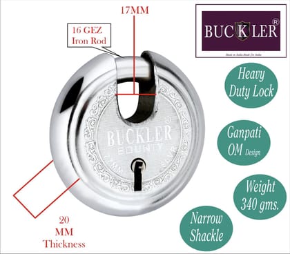 BUCKLER Stainless Steel Shutter Lock for Main Gate, Door Lock, Shop Shutter, Trucks High-Security with Weather-Resistant Design, 90MM-14 Pin Lock