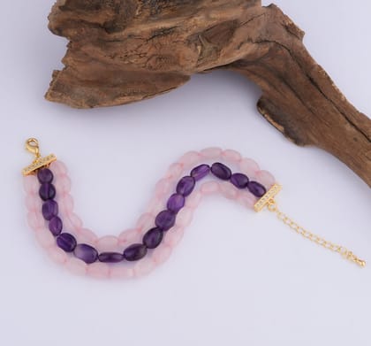 Rose Quartz And Amethyst Healing Bracelet
