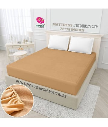 Apala - Cotton Terry Water Proof Double King Size Mattress Protector - 198 cm (78") x 183 cm (72") - Beige