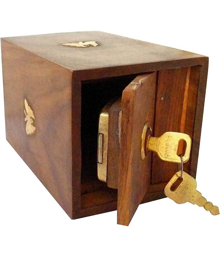 SWH Wood Brown Piggy Bank ( Pack of 1 )