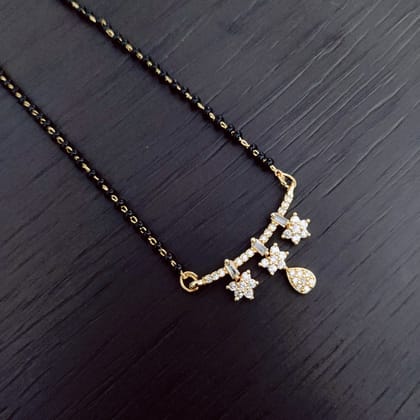 Golden Whispers Mangalsutra-White / Gold Plated