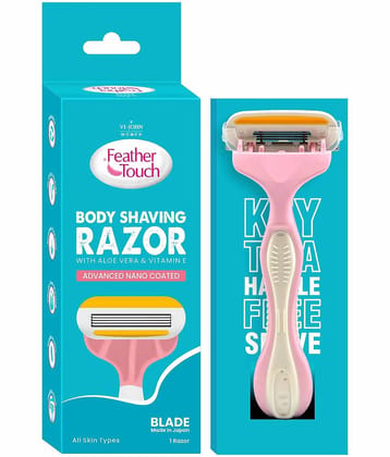 VI-JOHN Feather Touch 4 Blades Razor For Women , Hair ,Arms,Legs,Underarms & Bikini Line - Pack of 1