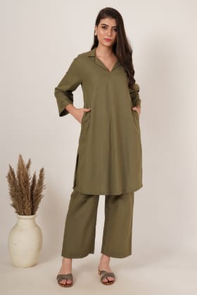 Army Green Tunic Co-Ord Set of 2-S