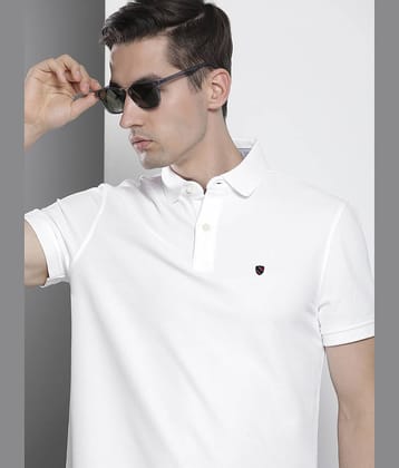 AIN6 Pack of 1 Cotton Blend Regular Fit Solid Half Sleeves Men's Polo T Shirt ( White )