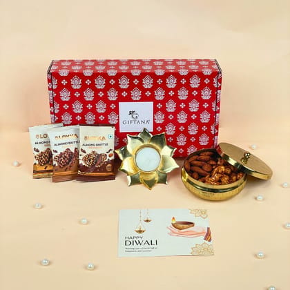 Best Gifts for Deepavali with Dry Fruits, Brittle & Lotus Diya