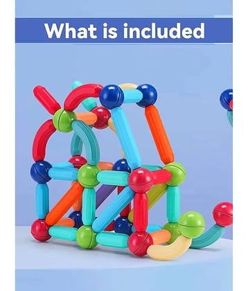RAINBOW RIDERS Magnetic Sticks 25 pcs Building Blocks for Kids- Magnetic Toys for Kids Girls Boys-3+ Yeras  Toddlers Educational Stem Learning Magnet Stick with Balls Game Set,Multicolor (Magnetic Stick 25 pcs)