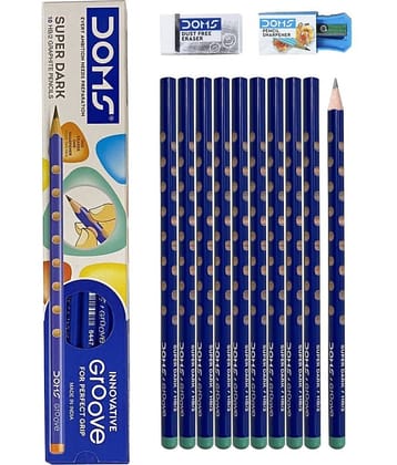 Doms Graphite Groove Super Dark Hb/2 Pencil (Pack Of 80)