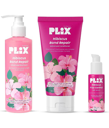 The Plant Fix Plix Hibiscus Frizz Control Hair Serum 50ml + Shampoo 200ml + Conditioner 175ml (3 Items in the set)