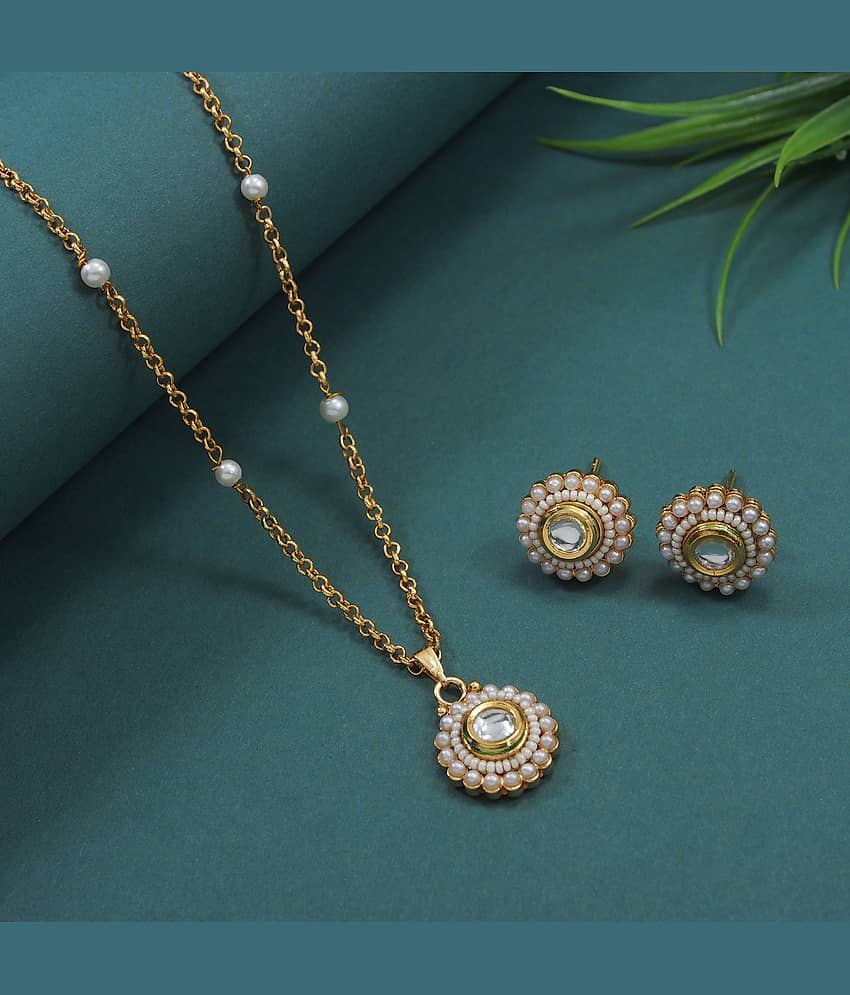 Padmavati Bangles White Pendant set ( Pack of 1 )