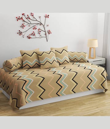 Apala Microfibre Abstract Diwan Set 6 Pcs - Multi